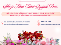 GIỎ HOA CHÚC MỪNG HOT NHẤT 2025 –  TONE “ĐỈNH CHÓP” ĐANG ĐƯỢC SĂN LÙNG TẠI SHOP HOA QUỲNH DAO