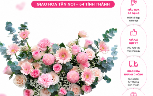 Dịch Vụ Bó Hoa, Giỏ Hoa Giá Rẻ Ở Tuy Phong Bình Thuận Tại SHOP HOA QUỲNH DAO
