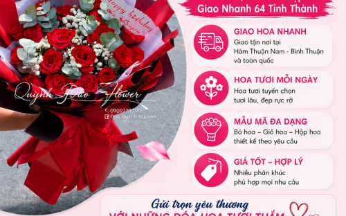 Dịch Vụ Giao Hoa Hàm Thuận Nam - Bình Thuận Tại SHOP HOA QUỲNH DAO