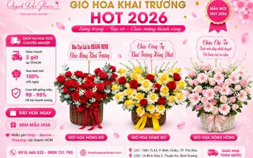 Giỏ Hoa Khai Trương Giá Rẻ Siêu Hot Tại SHOP HOA QUỲNH DAO