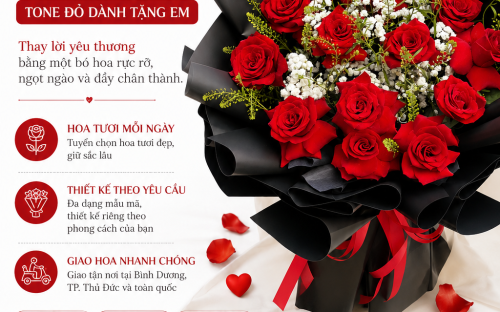 Bó Hoa Cầu Hôn Tone Đỏ Dành Tặng Em – Món Quà Lãng Mạn Cho Khoảnh Khắc Đặc Biệt
