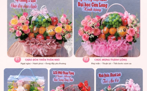 Giỏ Trái Cây Tone Hồng Hot Tại Shop Hoa Quỳnh Dao – Món Quà Sang Trọng Cho Mọi Dịp