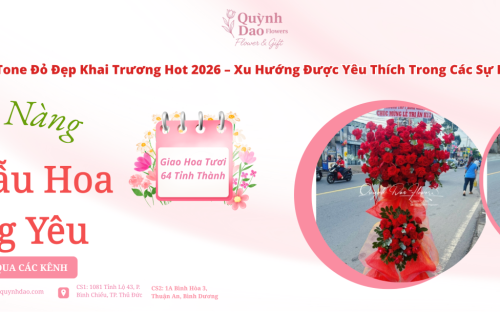 Kệ Hoa 2 Tầng Tone Đỏ Đẹp Khai Trương Hot 2026 – Xu Hướng Được Yêu Thích Trong Các Sự Kiện Khai Trương