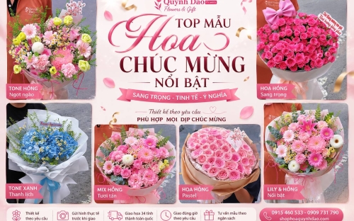 Top Mẫu Hoa Chúc Mừng Nổi Bật Được Yêu Thích Tại Quỳnh Dao Flower