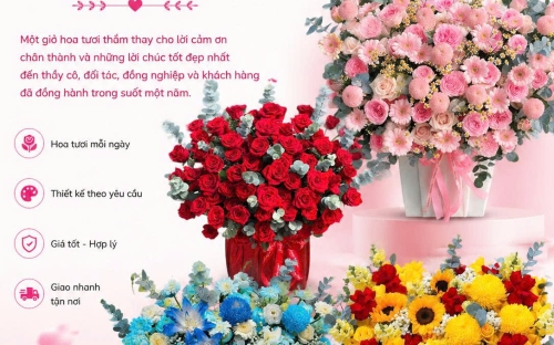 GIỎ HOA TỔNG KẾT CUỐI NĂM – LỜI TRI ÂN ĐẸP VÀ Ý NGHĨA