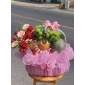 Giỏ trái cây kèm hoa