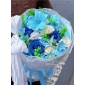 Hoa sáp xanh dương mix nơ to