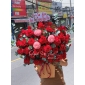 Giỏ hoa khai trương màu đỏ khổng lồ