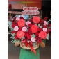 Giỏ hoa mẫu đơn đỏ