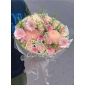 Bó hoa tròn tone hồng mix cúc mẫu đơn