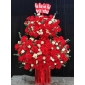 Giỏ hoa 2 tầng màu đỏ