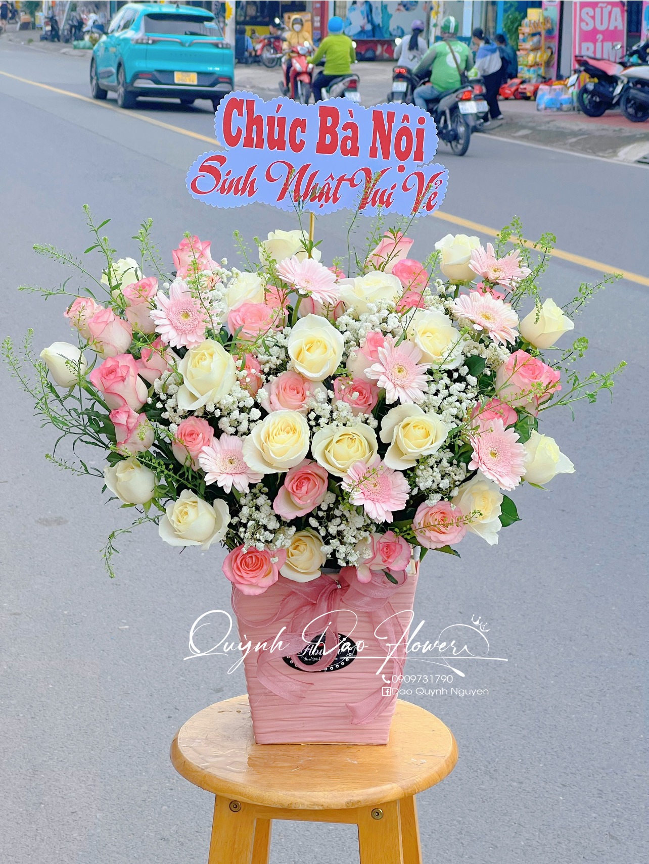 Giỏ hoa sinh nhật bà o Thủ Đức 