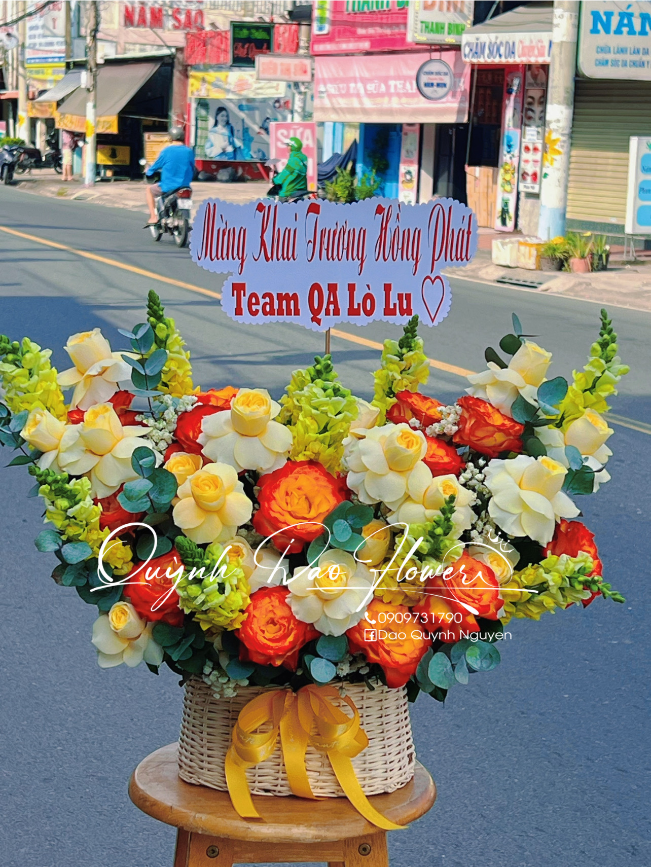 Giỏ hoa cam cháy