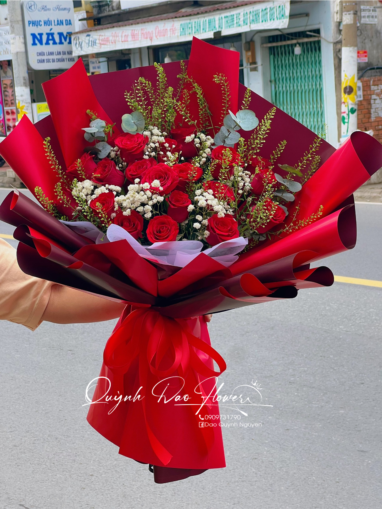 Bó hoa hồng đỏ giá rẻ