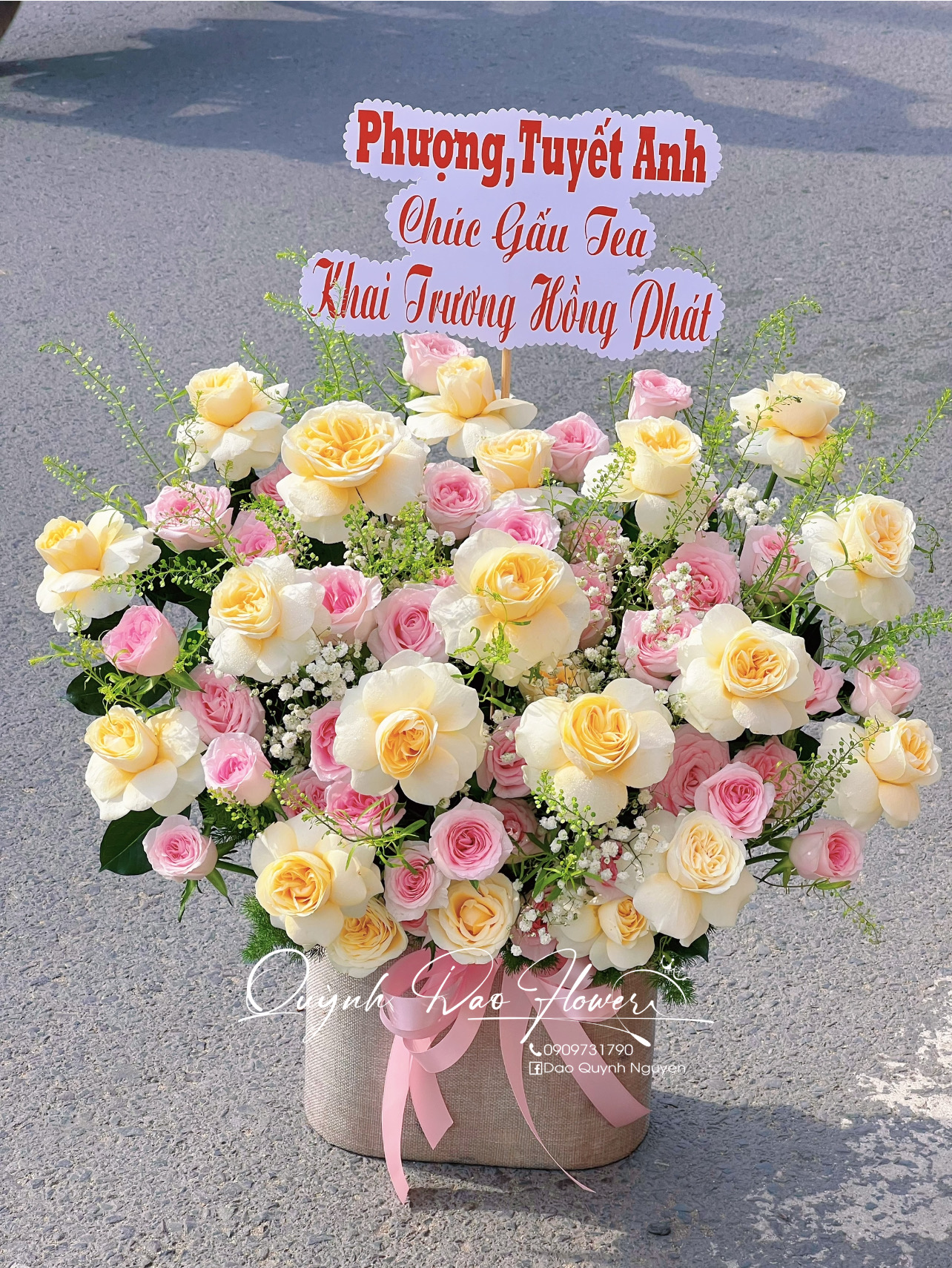 Giỏ hoa khai trương biên hoà đồng nai