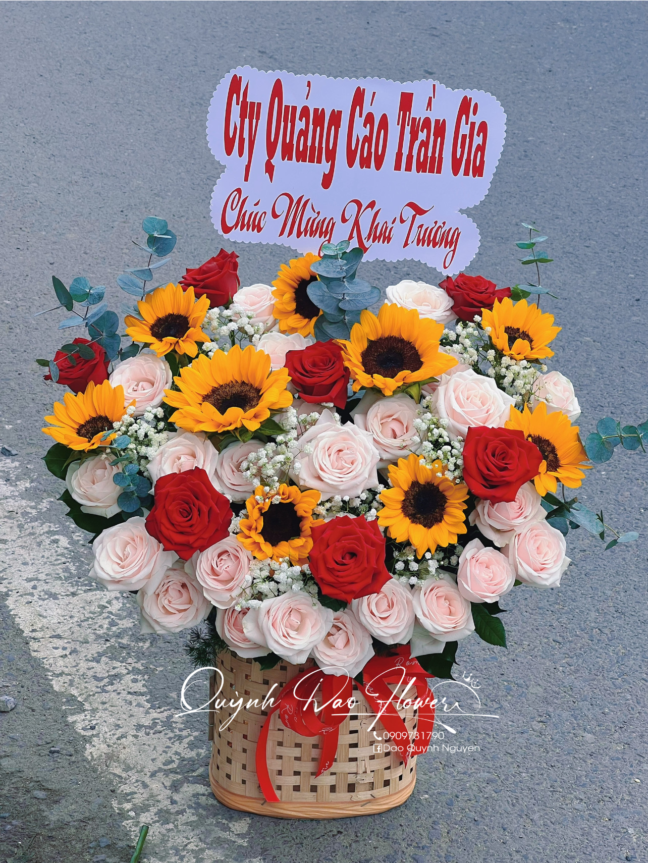 Giỏ hoa hướng dương 