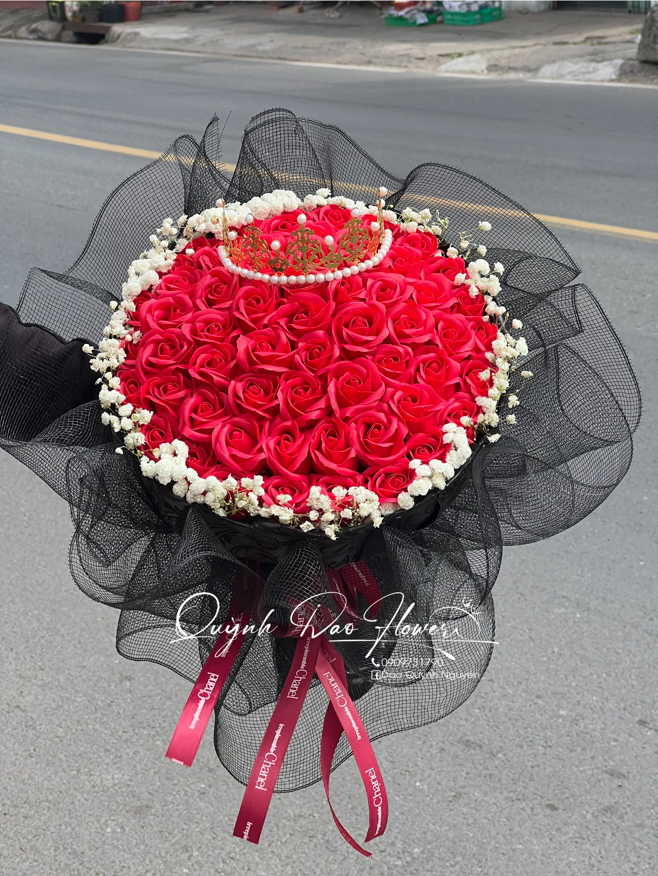 Bó hoa sáp 50 bông phôi lưới