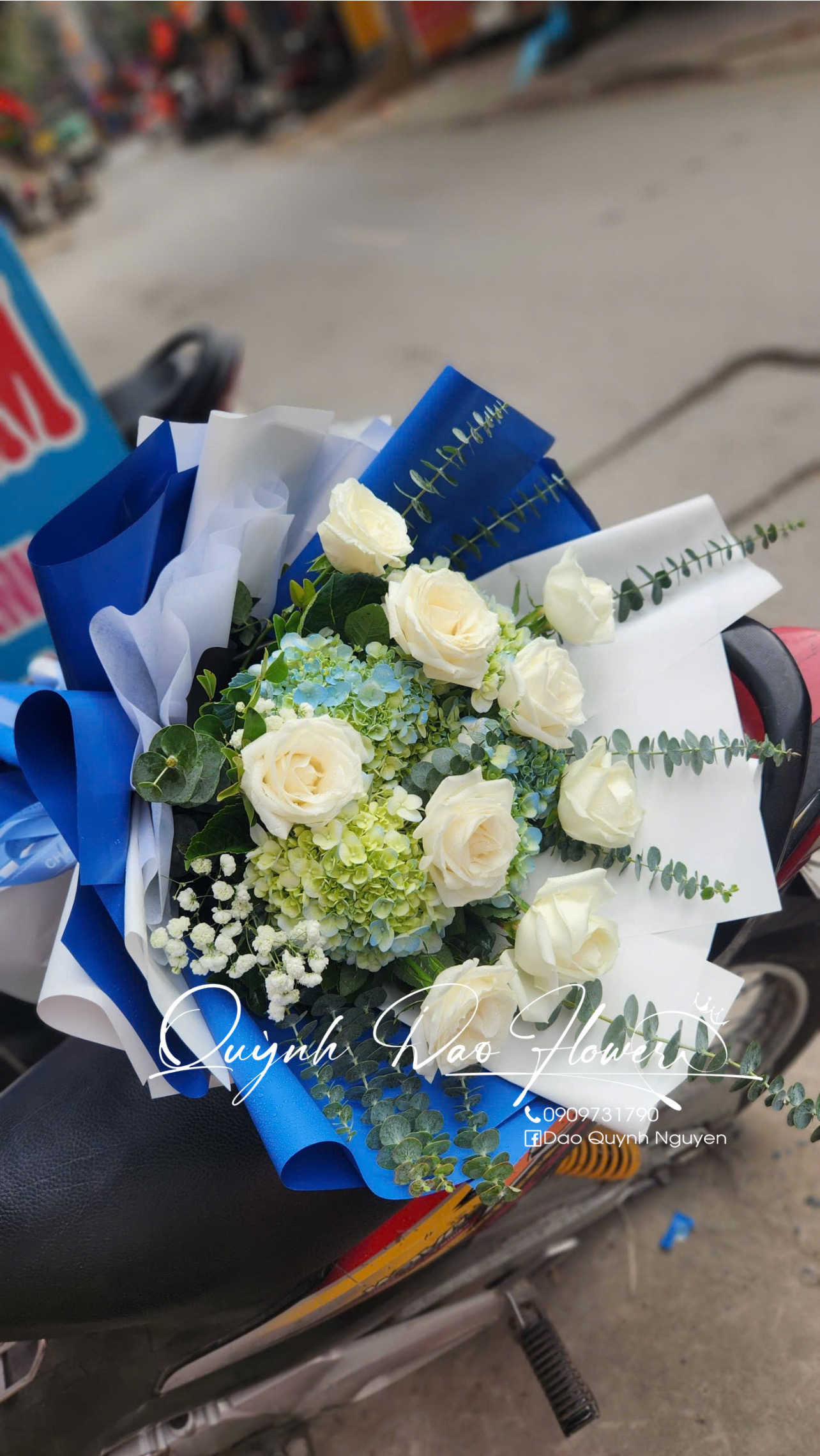 Hoa Tú cầu mix xanh dương 