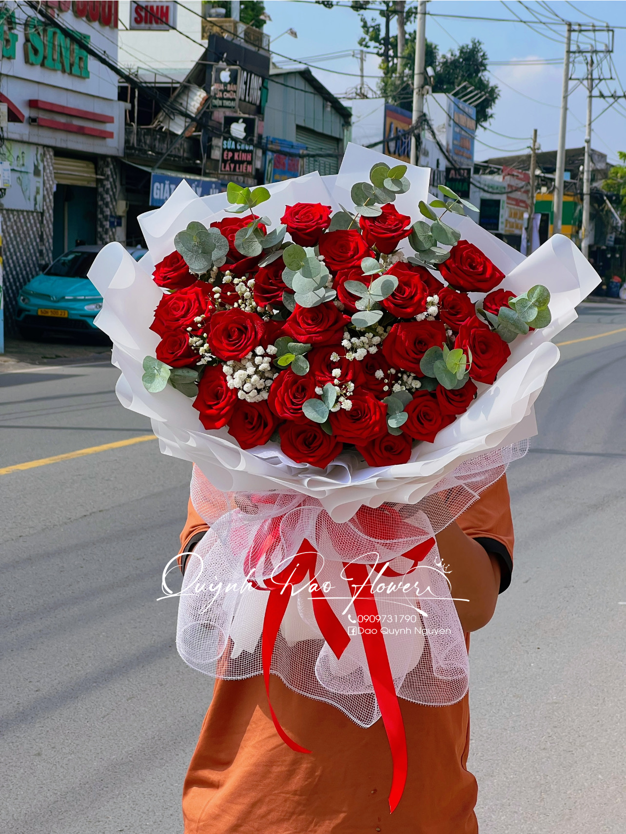 Bó hoa Hồng đỏ 30 bông thủ Đức 
