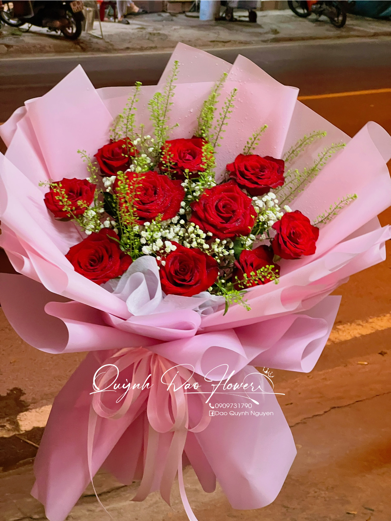 Bó hoa đỏ 10 bông