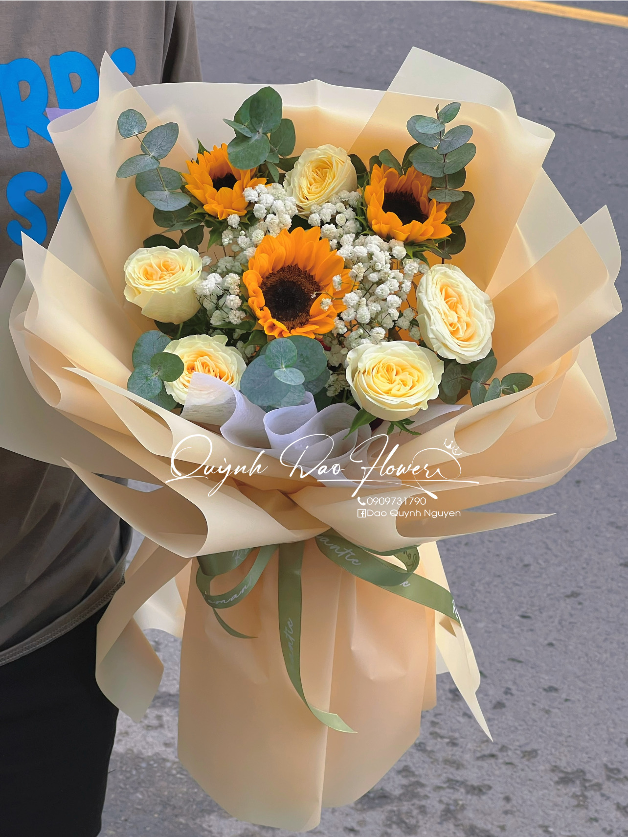 Hoa hương dương mix hồng vàng 
