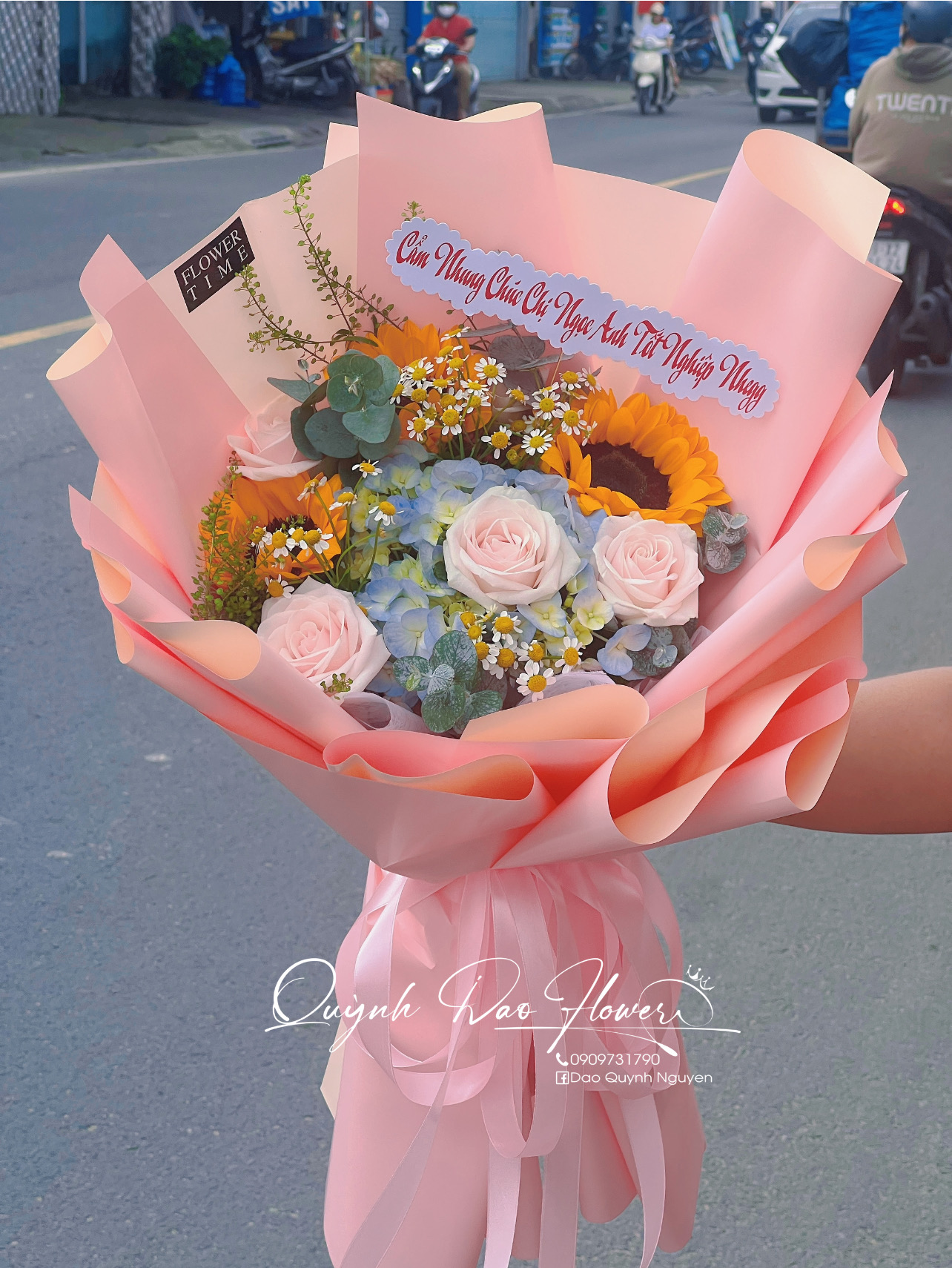 Bó hoa hướng dương mix