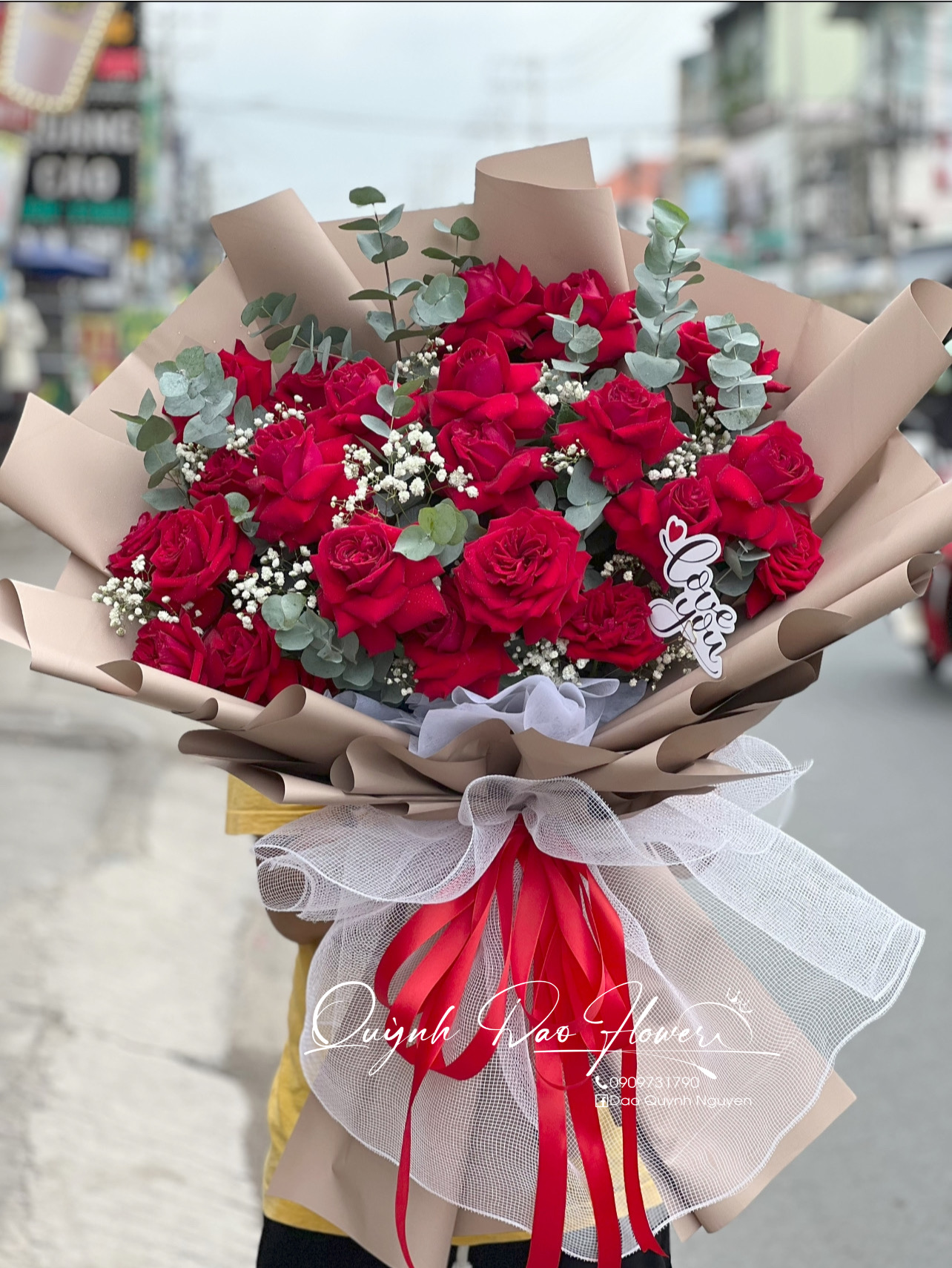 Bó hoa hồng đỏ ohara to đẹp 