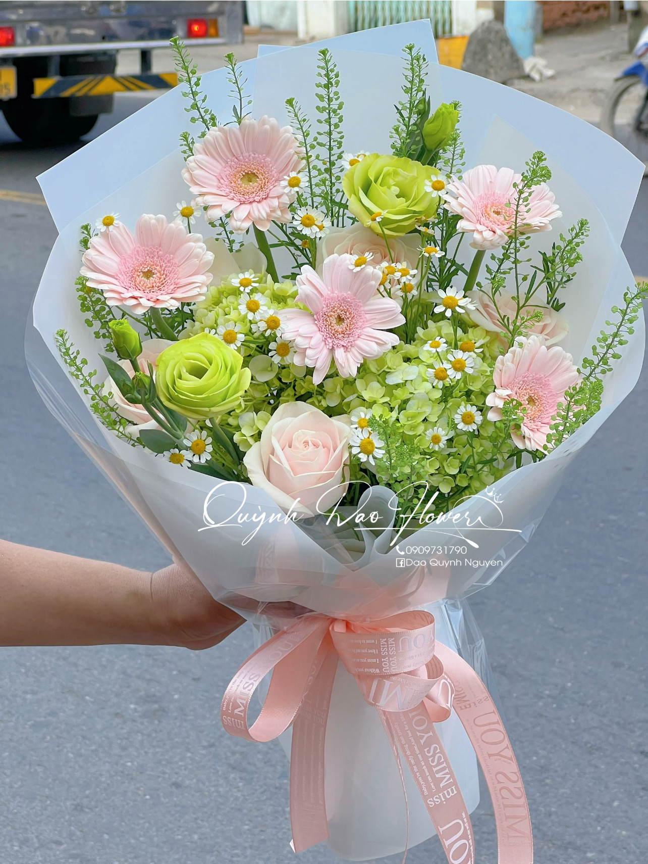 Tú cầu mix hoa đồng tiền