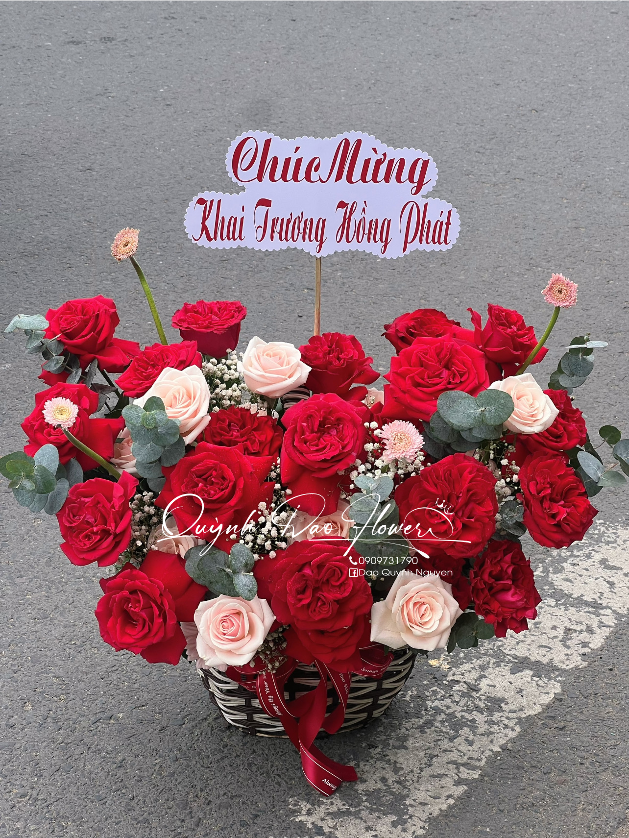 Giỏ hoa khai trương thuận an bình dương 