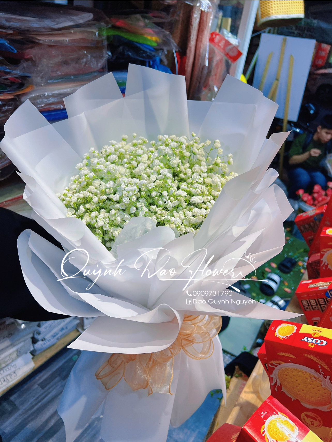 Bó hoa bang trắng 