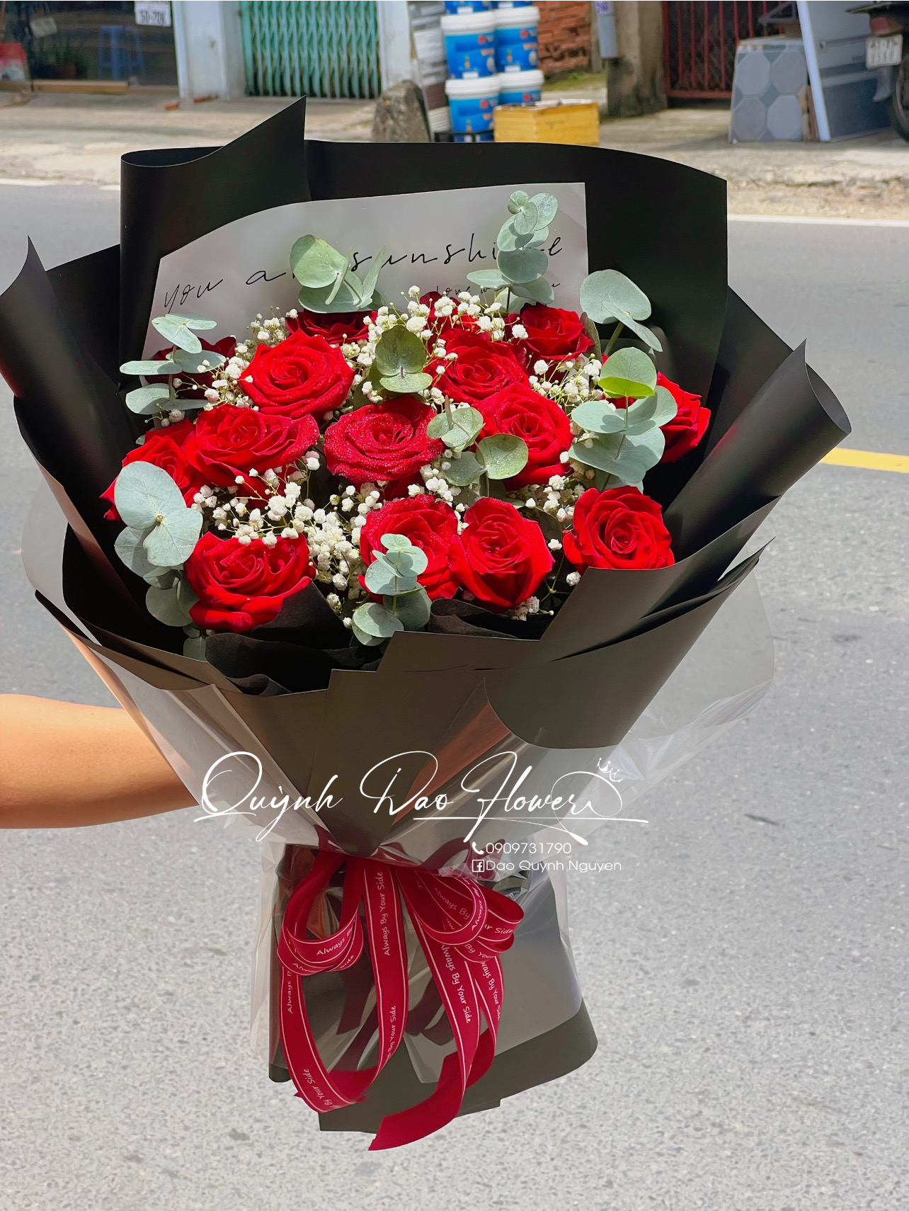 Bó hoa Hồng đỏ thủ dầu 1