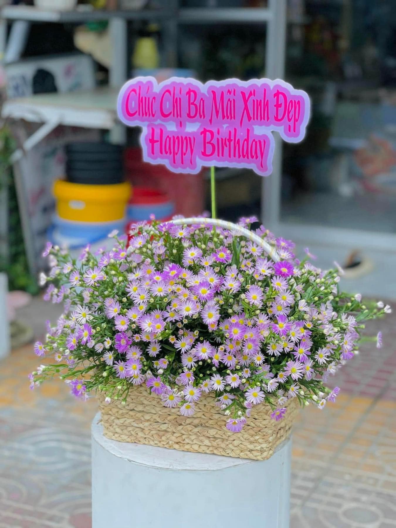 Hoa thạch thảo tím chúc chị gái sinh nhật 