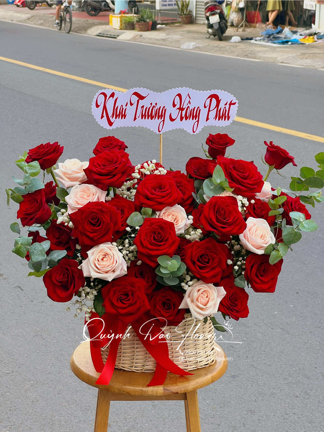 Giỏ hoa khai trương Vĩnh Phú