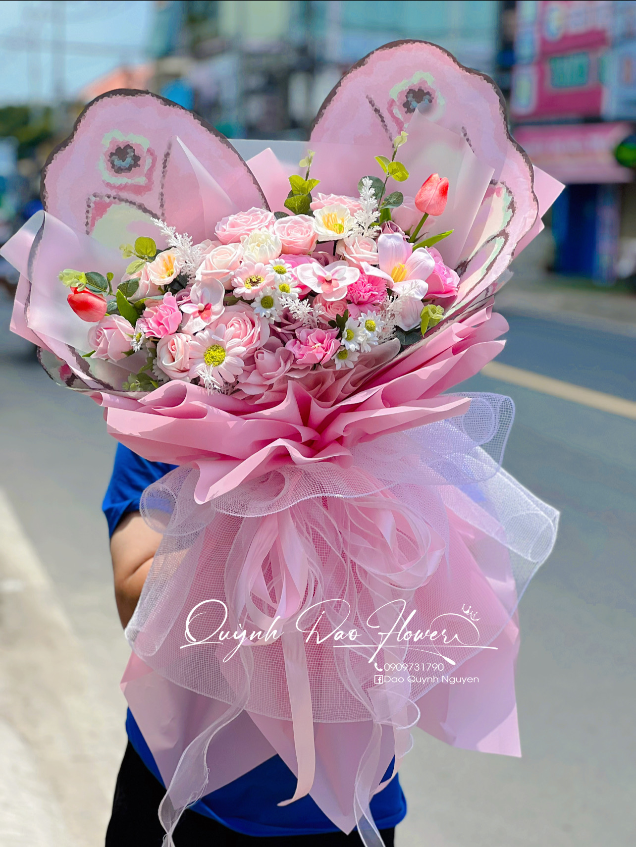 Bó hoa sáp cao cấp cánh bướm 