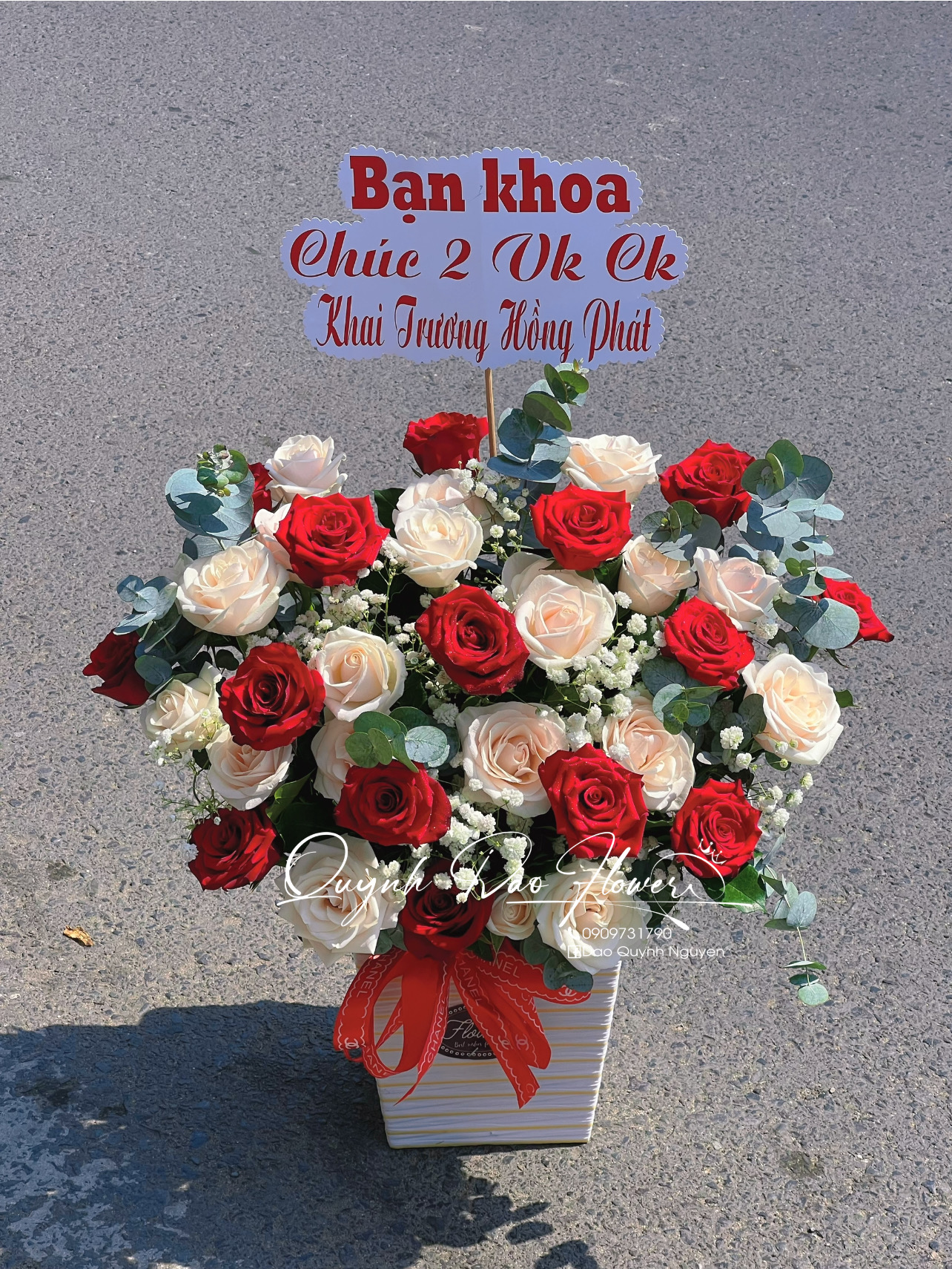 Giỏ hoa tặng khai trương thuận an