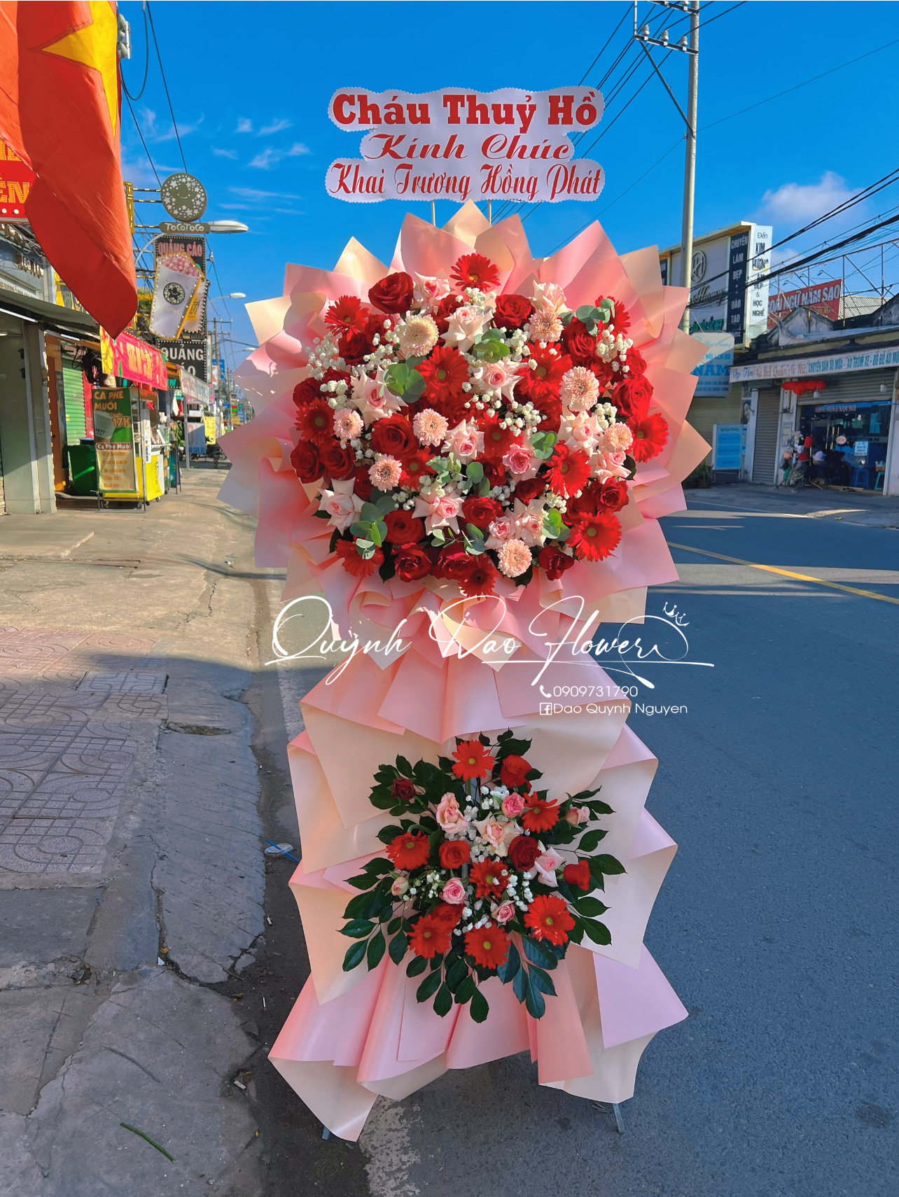 Hoa khai trương 2 tầng 