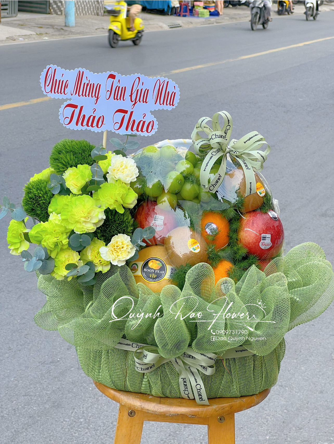 Giỏ trái cây xanh lá thủ Đức hcm