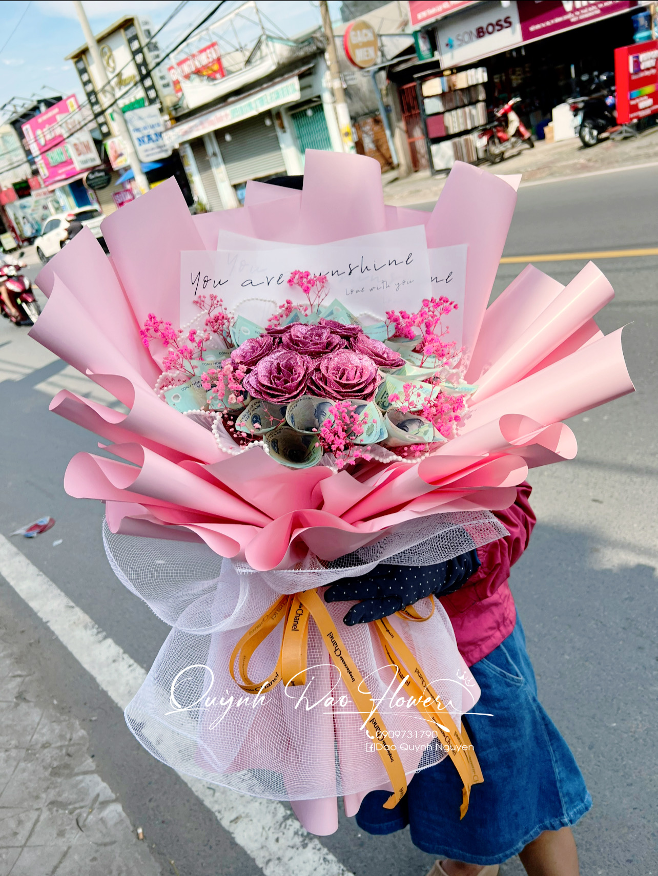 Bó hoa tiền 10 triệu 