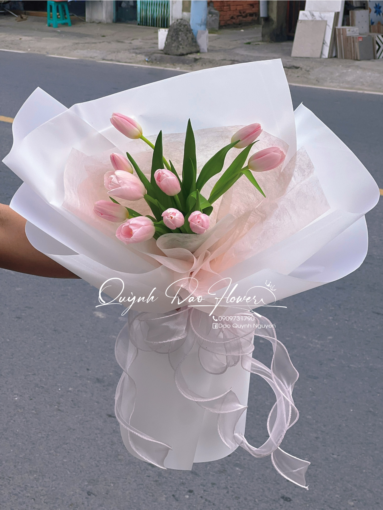 Bó hoa tulip hồng