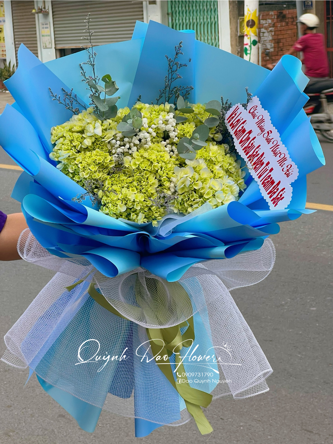 Bó hoa Cẩm Tú cầu tặng cho nam 