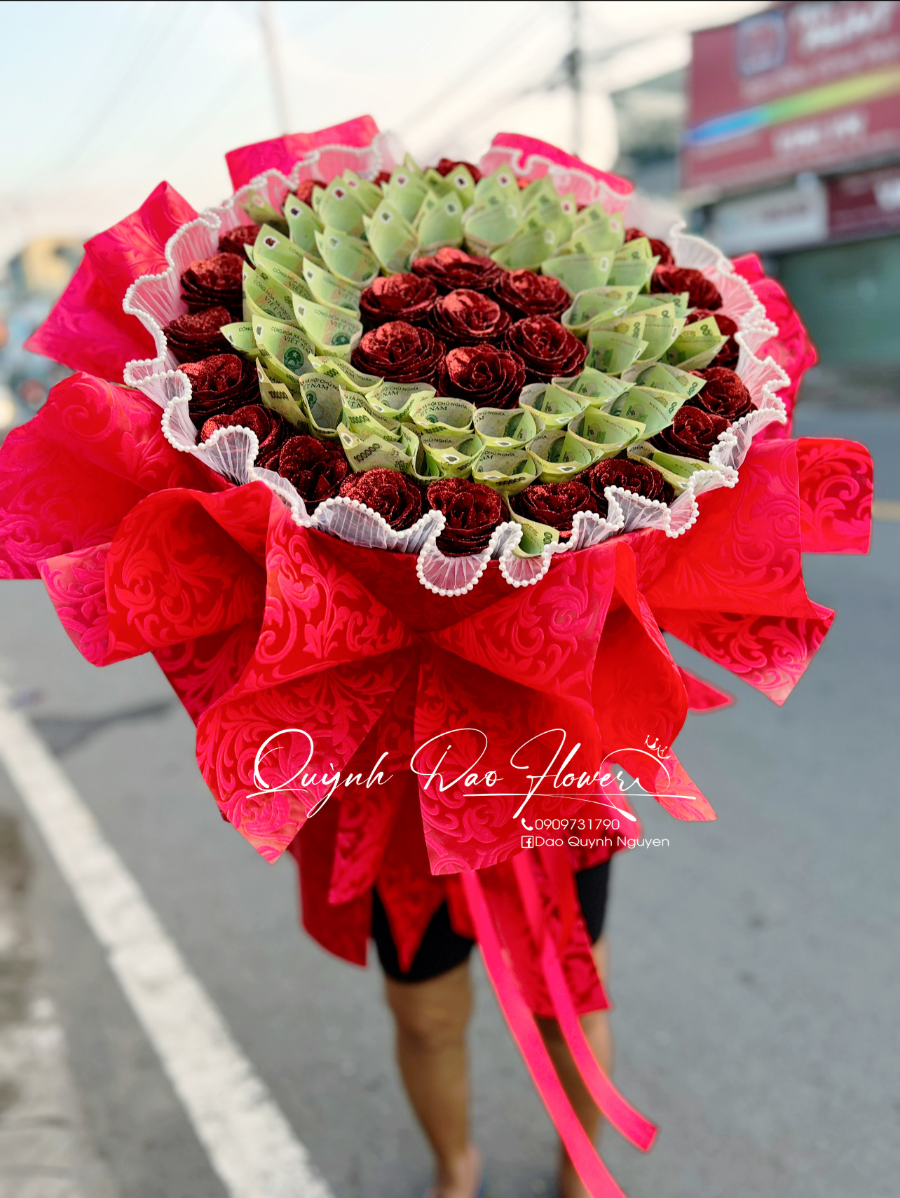 Bó hoa tiền 100k