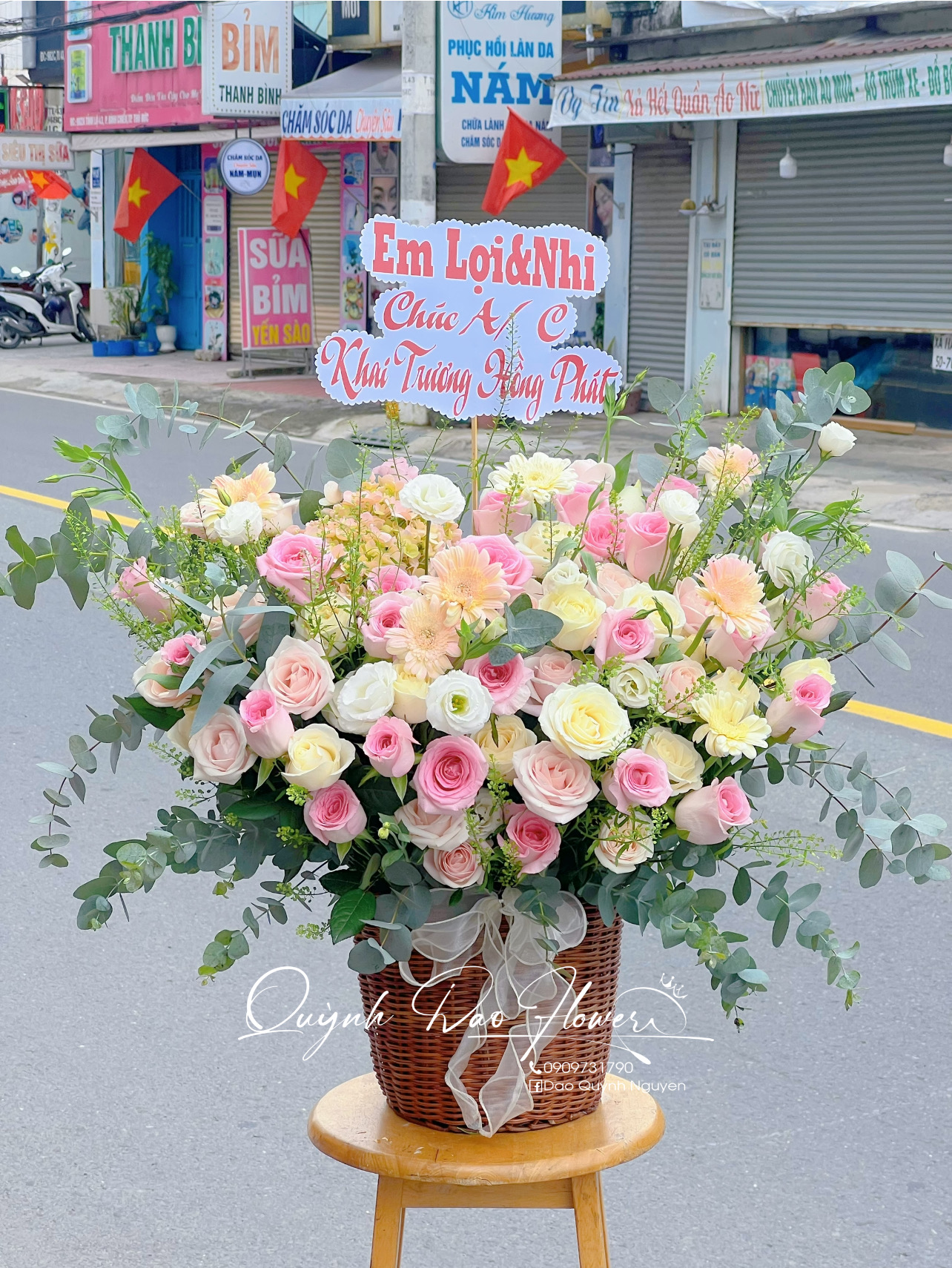 Giỏ hoa mix vintage 