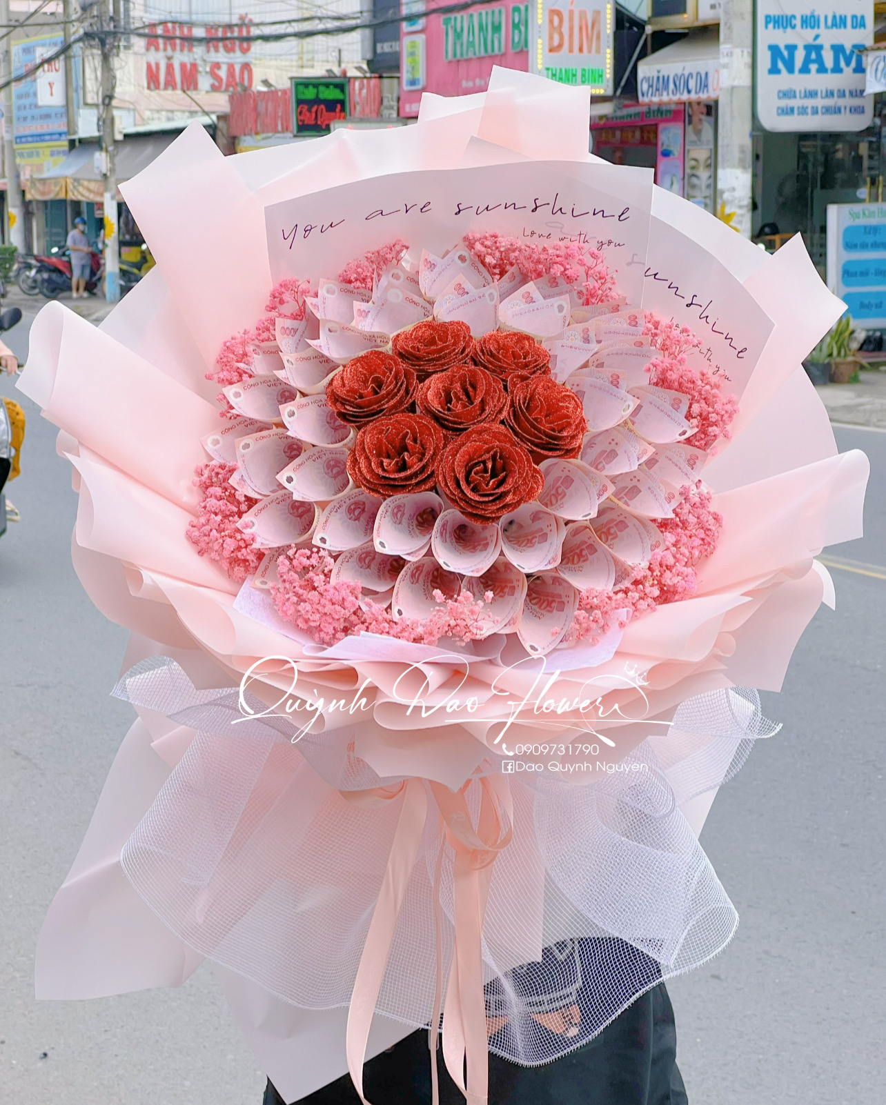 Bó hoa tiền 50k 40 tờ thủ Đức 