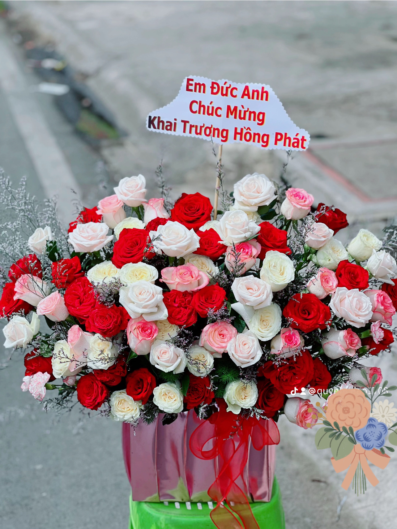 Giỏ hoa khai trương rẻ to đẹp 