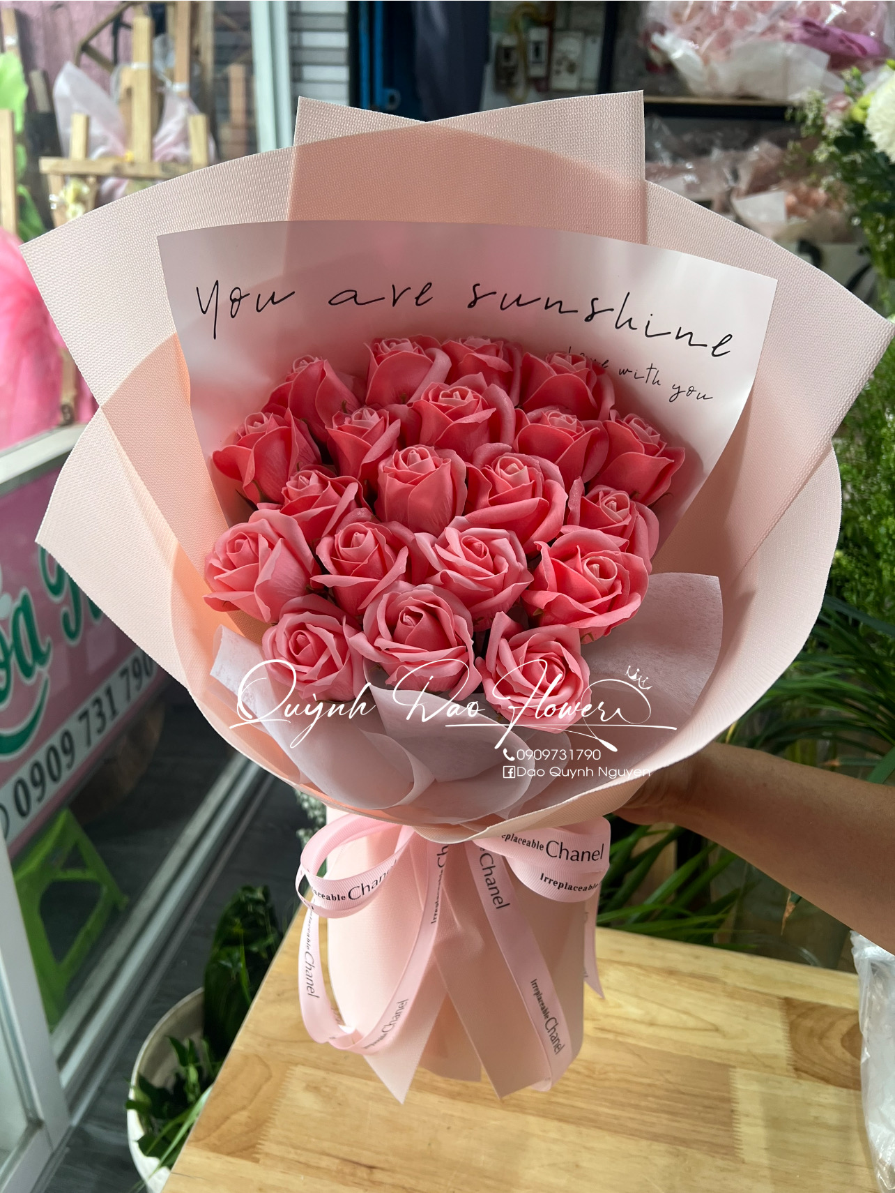 Bó hoa sáp hồng giá rẻ
