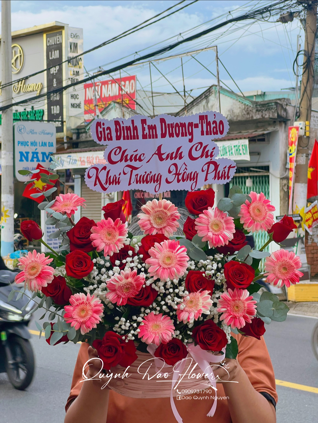 Giỏ hoa đồng tiền 
