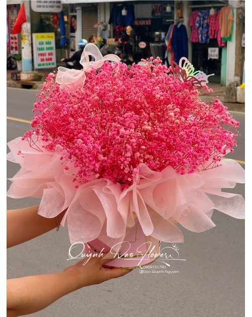 Hộp hoa bi Hồng tại Sài Gòn 
