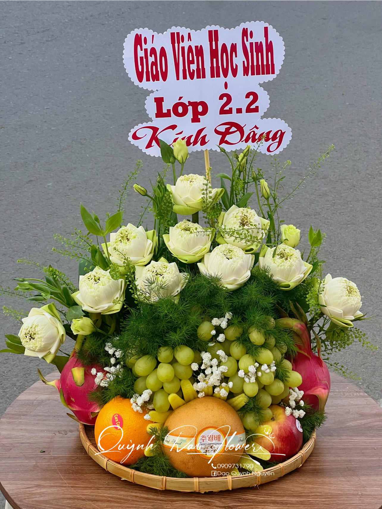 Mâm trái cây hoa sen dâng tổ nghiệp, dâng hương 