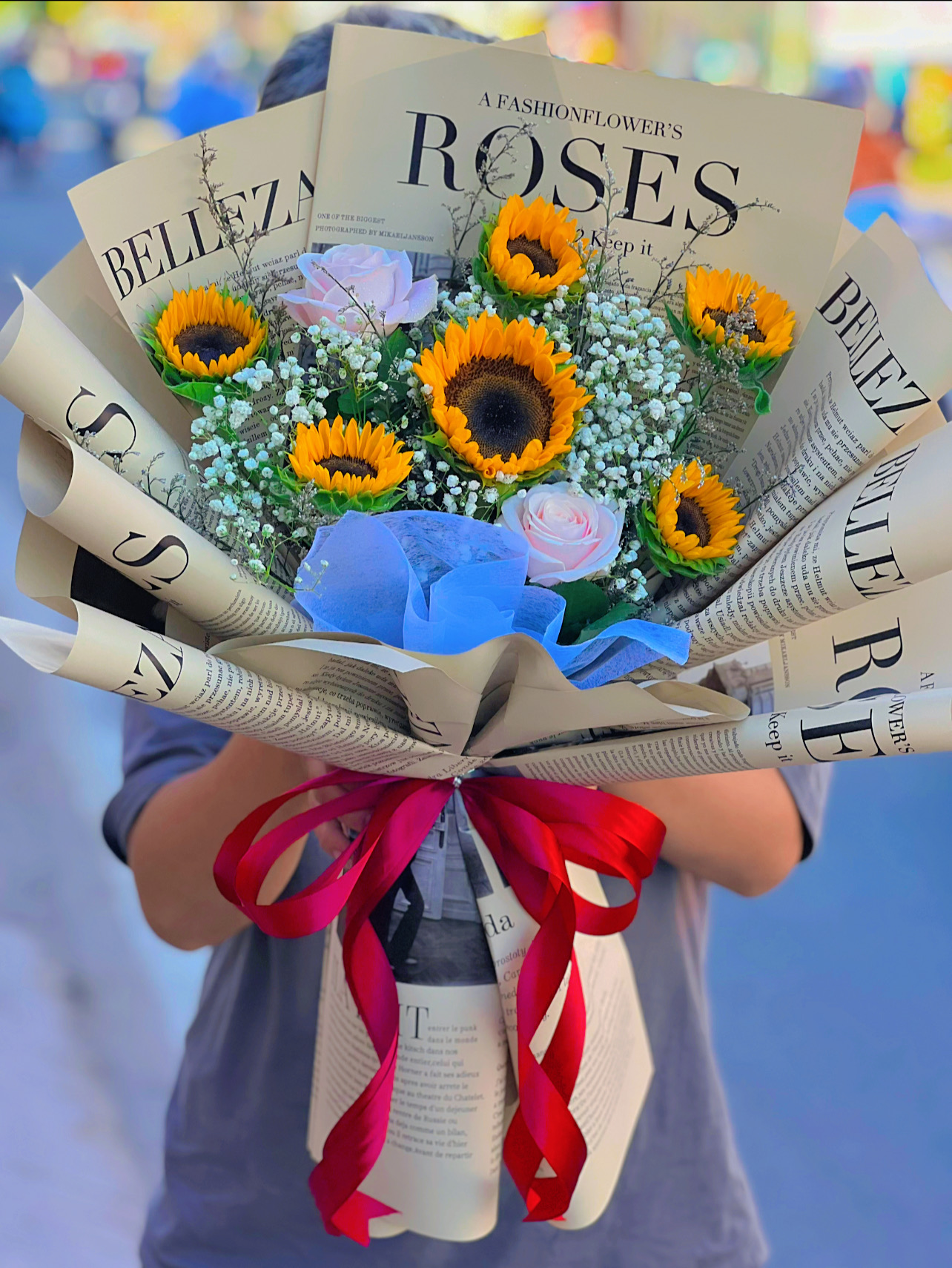 Bó hoa tốt nghiệp mix hoa hướng dương 