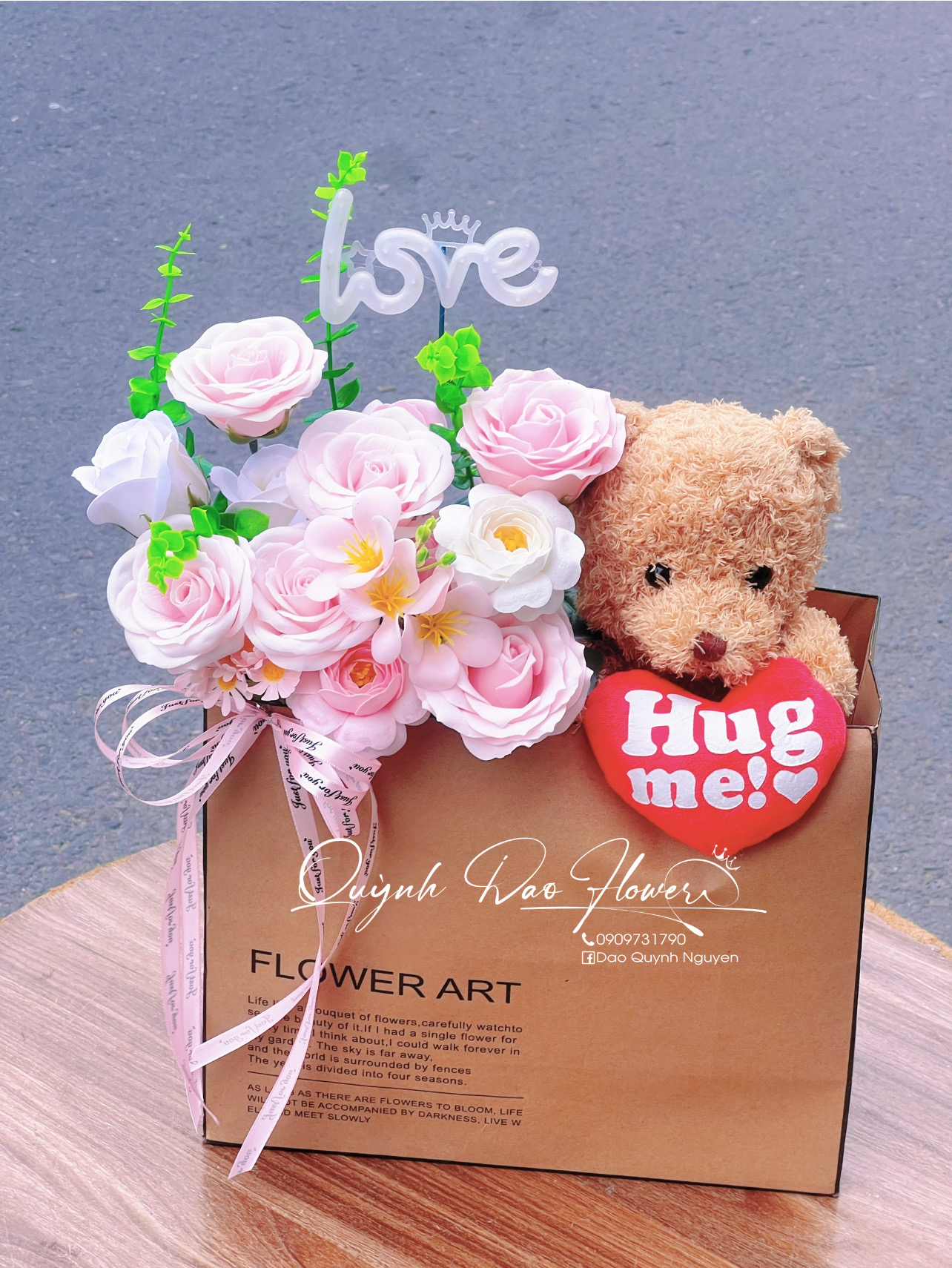 Box hoa gấu teddy